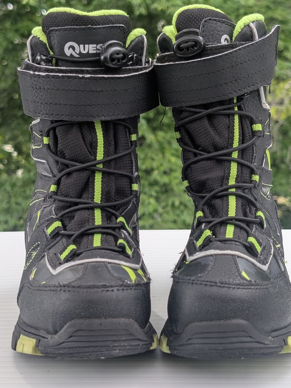 Quest Kids Black & Lime Waterproof High-Top Boots
